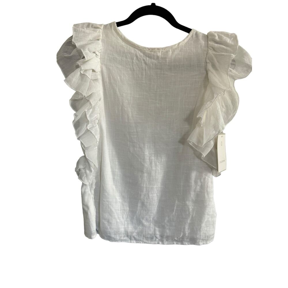 Calligraphie NWT XS Ivory Blouse Top Ruffles Lined Cottagecore Minimalist #2956